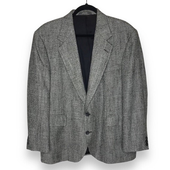 Haggar Imperial Gentlemans Fit Glen Plaid Sport Coat 2 Button Jacket Mens Large - Picture 1 of 14